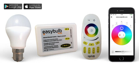 Easybulb RGBW 6W WiFi LED lamp Light Bulb With Wifi Box and RGB Remote  - iPhone and...