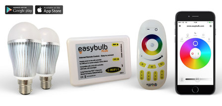 2 Easybulb RGBW 9W WiFi  LED lamp Light Bulb   Wifi Box   Remote Control