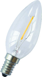 BAILEY LED Filament Lamp kaars E14 (kleine fitting) 1W 2700K 360° niet dimbaar LED kaars lamp