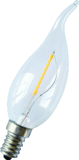 BAILEY LED Filament Lamp kaars bended tip (gebogen uiteinde) C35 E14 (kleine...