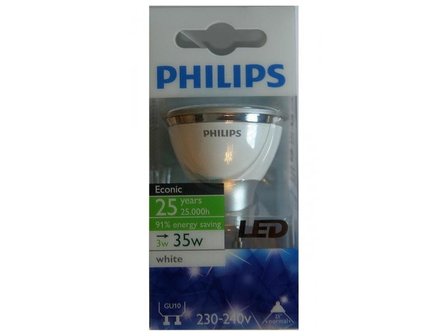 Philips Econic LED LAMP spot GU10 3Watt (35Watt) wit 3000k 25&deg;