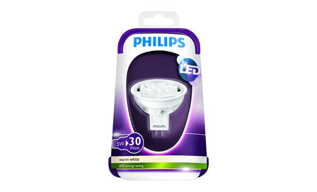 Philips LED spot 5W ( 30W ) - GU5.3 - niet dimbaar - 2700K - 36&deg;