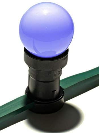 Interlight IL-R0.6WB LED kogel blauw E27 0,6Watt 12 LED's 2700K outdoor(prik kabel)