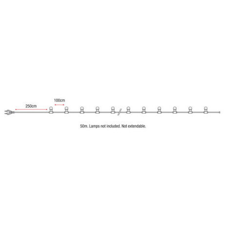 Showtec Belt Light E27, LED prik kabel IP44, 50m, zonder lampen