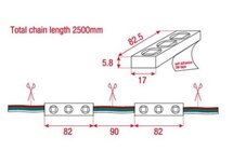Artecta Mendoza Chain RGB 3 LED module strip/string 9,5M 12V 