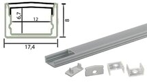 Tronix Flextape Channel flat Aluminium profiel 2 meter clear cover plat ledstrip profiel