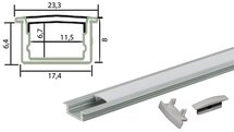 Tronix Flextape Channel Aluminium profiel 2 meter frosted cover inbouw ledstrip profiel