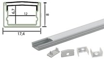 Tronix Flextape Channel Aluminium frofiel 2 meter frosted cover plat ledstrip profiel