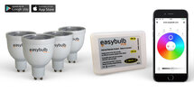 4 Easybulb GU10 RGBW WiFi LED spot Spotlight Bundle With Wifi Box Controller