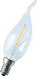 BAILEY LED Filament Lamp kaars bended tip (gebogen uiteinde) C35 E14 (kleine...