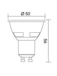 Interlight IL-C5GD36 LED MR16 GU10 5Watt dimbaar 2800K camita LED spot WIT