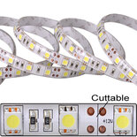 LED strip flexibel multi colour 5 Meter RGB 12V 14,4W per meter IP20 witte printplaat 