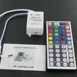 Set LED strip flexibel multi colour RGB 14,4 watt per meter IP20 incl controller (afstandsbediening) en voeding
